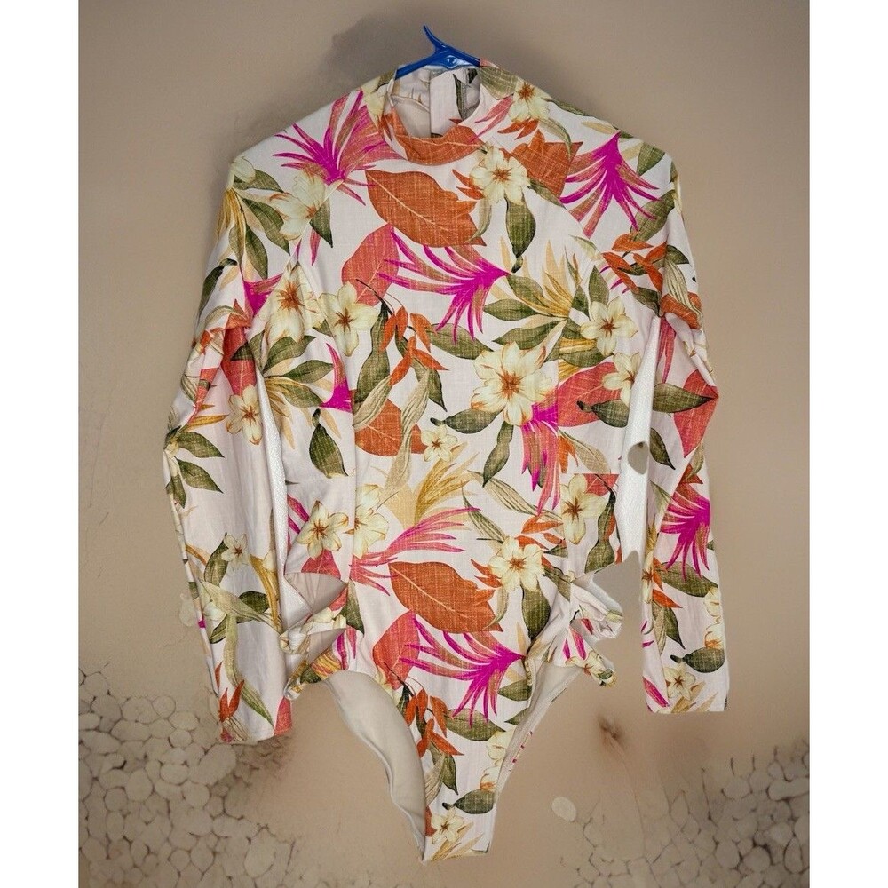 RIPCurl Long Sleeve One Piece Swim Surfsuit Rash Guard upf  14 womens L